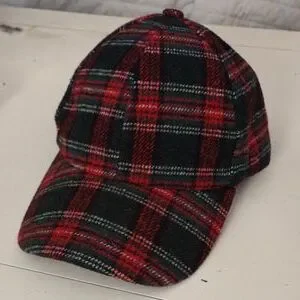 Plaid Cap, red, nwot